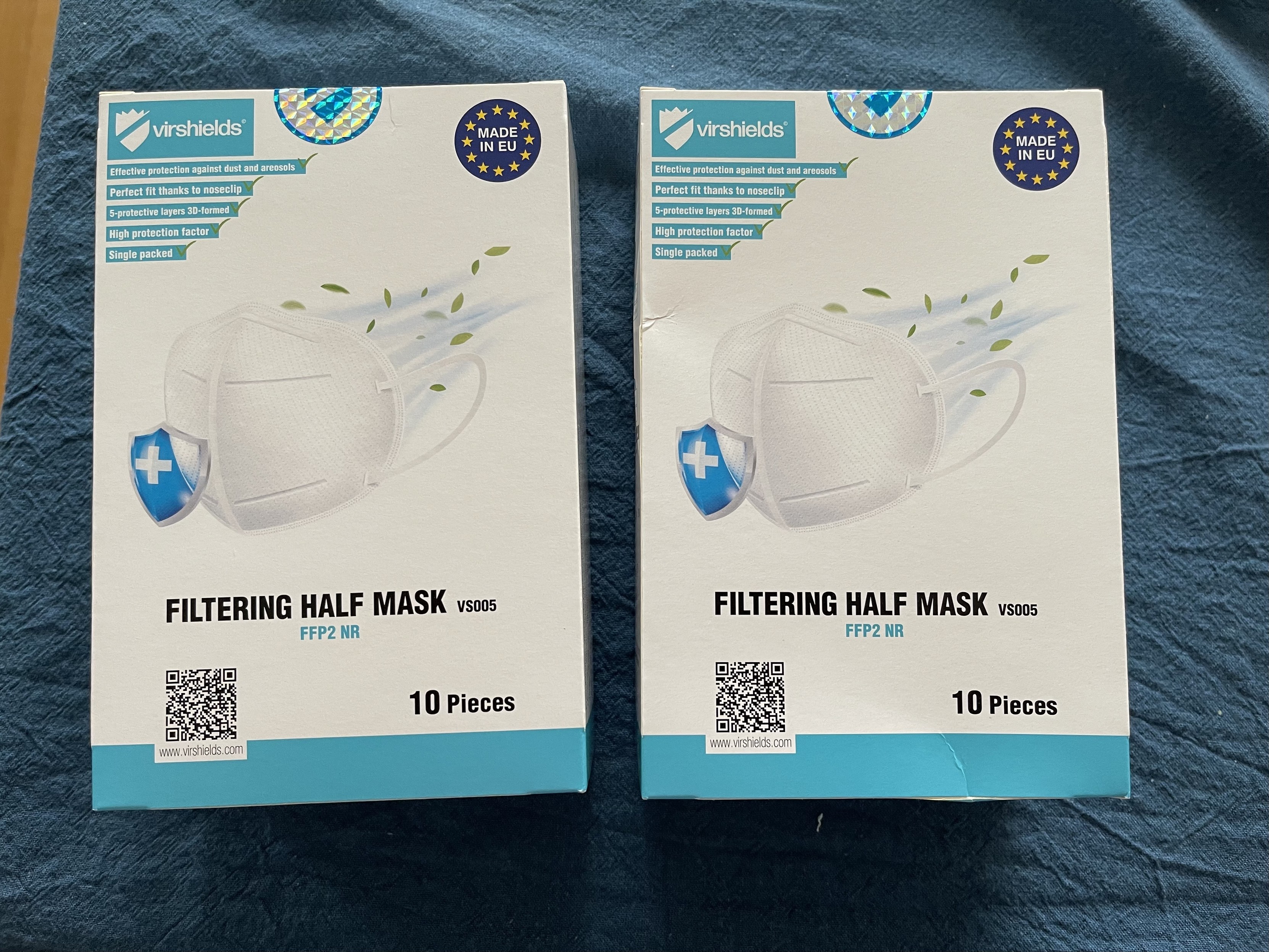 Two packs of Filtering half masks. Also known as FFP2 masks. 